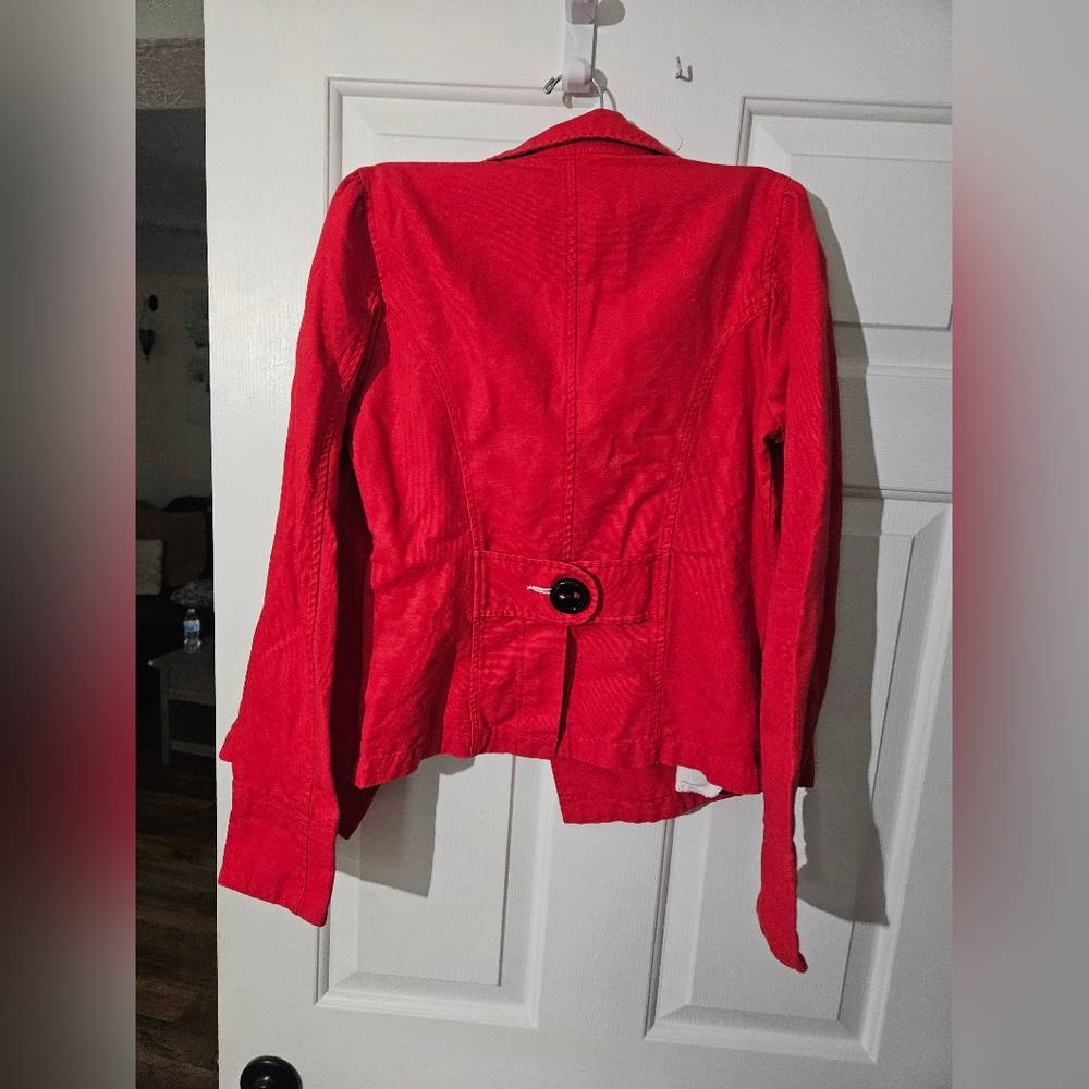 Red Button-Up Jacket - Picture 3 of 4